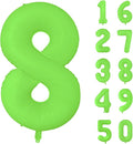 Fluorescent Green Number Balloon 40 inch Giant Foil Helium Balloons Green Number 8 Balloon for 8th Birthday Party Decorations