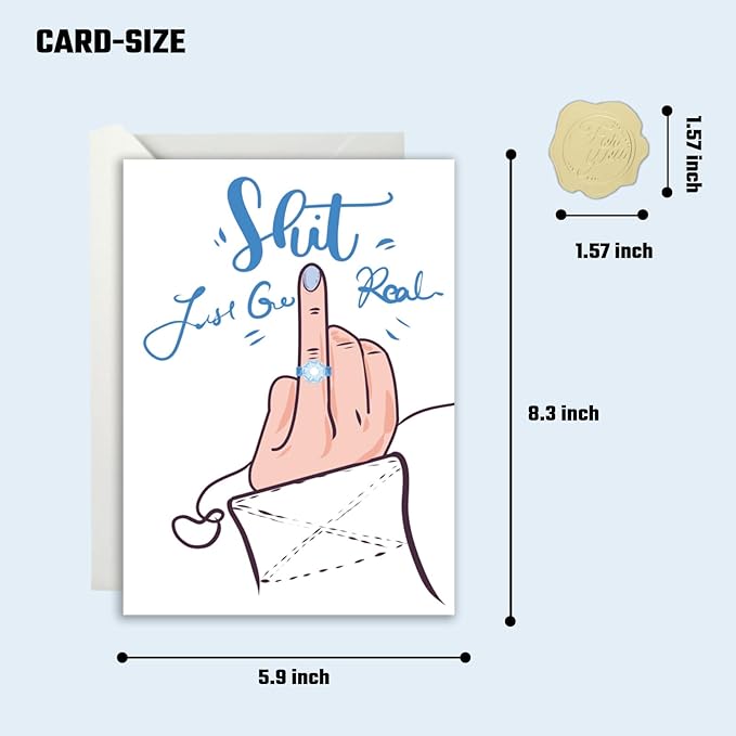 Wedding Card - Funny Engagement Congratulation Card - Bridal Shower Cards - Humor Wedding Congratulations Cards For Bride and Broom