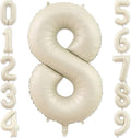 Number 8 Balloon, 8 Balloon, Number Balloons 40 Inch, Sand White Large Big Foil Number Balloons for Birthday Party Graduation Wedding Anniversary Baby Shower Bachelorette Decoration Supplies