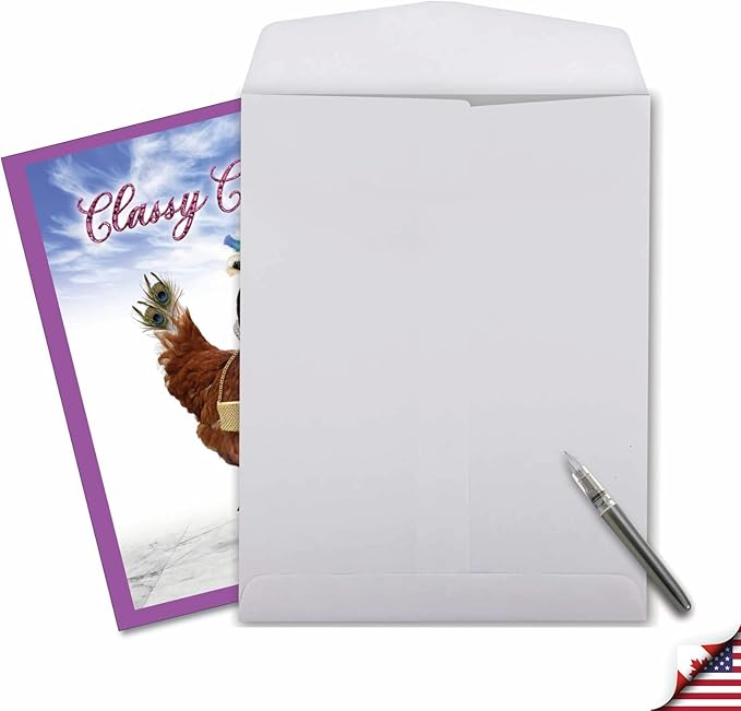NobleWorks Jumbo Funny Birthday Greeting Card From Us 8.5 x 11 Inch with Envelope (1 Pack) Large Jumbo Bday Classy Chick J7230BDG-US