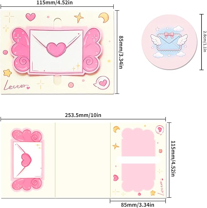24 Pack Cute 3D Pop Up Greeting Cards with Envelopes and Stickers, Assorted Cartoon Birthday Cards Bulk, Lovely Butterfly Crown Flower Cake Note Cards for Birthday Party Wedding Baby Shower Kids Adults Holiday Celebration