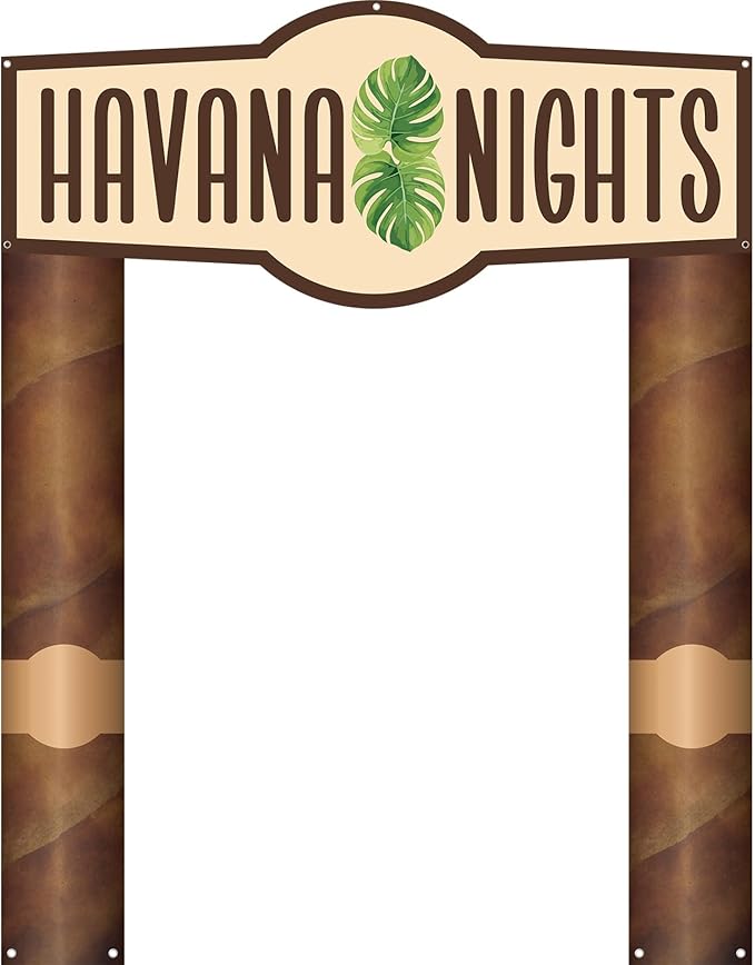 Peryiter 3 Pcs Havana Night Themed Party Decorations Banner Welcome Porch Sign with Tape for Summer Camp Birthday Themed Party Activity Decor Door(Havana Night)