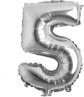 16" inch Single Silver Alphabet Letter number Balloons Aluminum Hanging Foil Film Balloon Wedding Birthday party decoration banner Air Mylar Balloons (16 inch Silver 5)