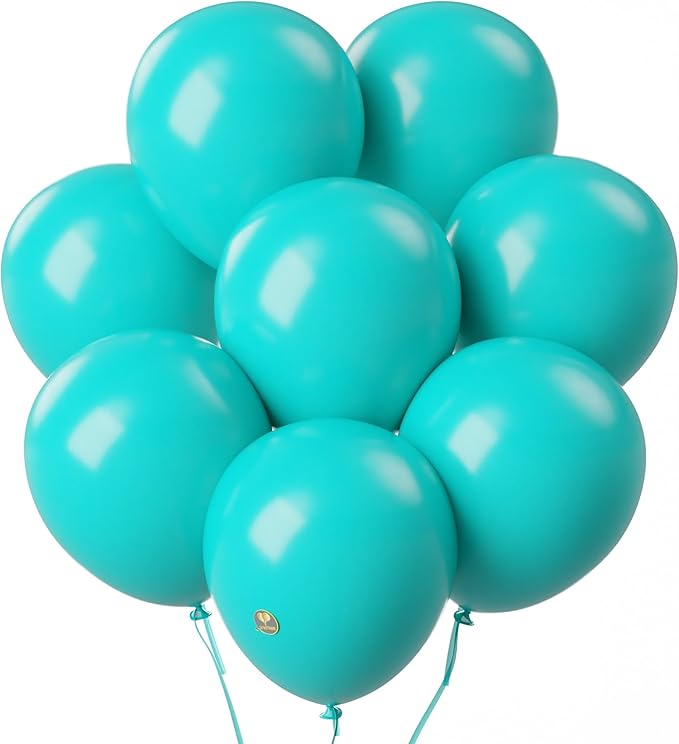 AFTERLOON® Biodegradable Balloons 24 pcs Turquoise Blue (Tiffany) 10 Inch, Matte Color Thickened Extra Strong Natural Latex Helium Float, Colorful Bulk Color ballon Globos Para Decoration De Fiestas