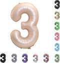 40 Inch Large Foil Helium Number Balloon Birthday Wedding Party 0-9 (Cream, 3)