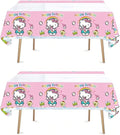 2pcs Pink Cat Tablecloth Cute Anime Themed Party Supplies Tablecover Perfect for Birthday Celebration and Party Decorations (70x42.9 inch) (Camera Cat)
