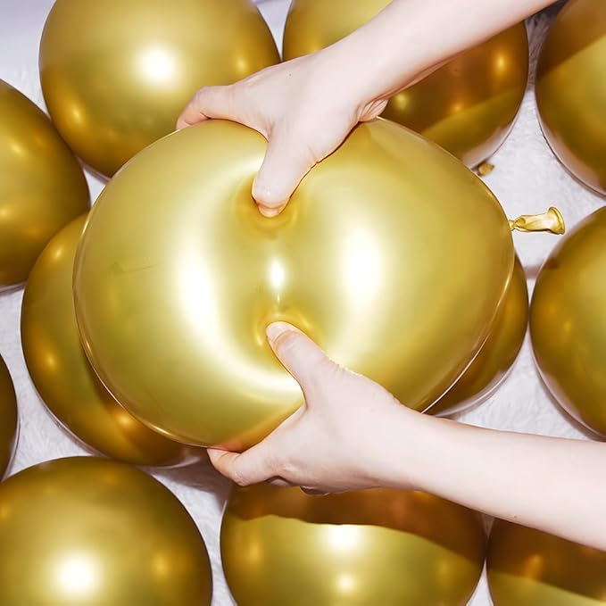 400 Pcs Gold Balloons 12 Inch Metallic Chrome Shiny Bulk Latex Balloon for Birthdays Weddings Party Decorations