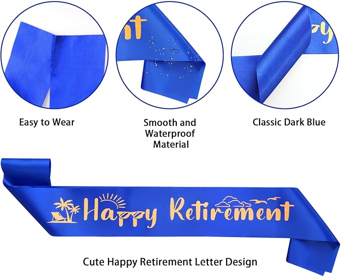 baotongle Happy Retirement Sash Retired Sash for Men Women Retirement Celebration Parties Gift