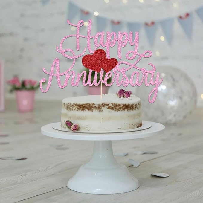Kaoenla Happy Anniversary Cake Topper - Company Anniversary,Wedding Wedding Anniversary,Birthday Party Selected Decoration Supplies