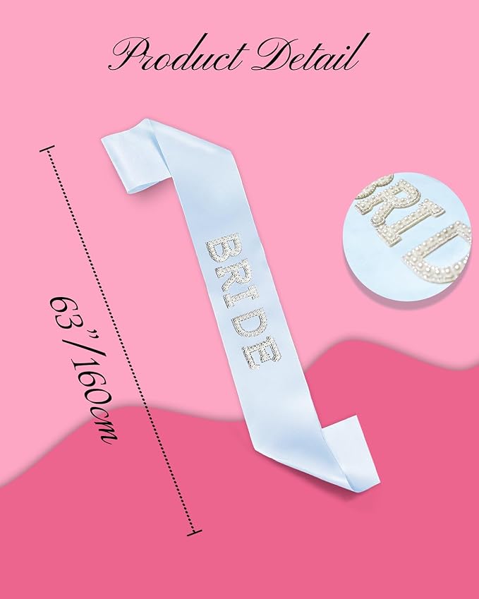 Bride To Be Sash and Bride Veil White for Bachelorette Party, Bach Party Favors Accessory, Bridal Vei and Sash Set