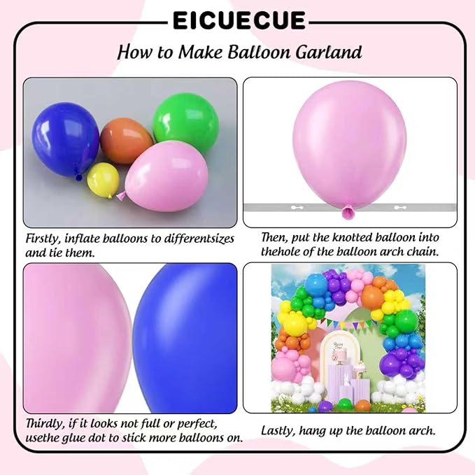 426Pcs Rainbow Balloon Arch Kit - 7 Assorted Colors Balloon Garland Kit for Birthday Party Kids Baby Shower Wedding Anniversary Christmas Pride Rainbow Colorful Supplies Party Decorations