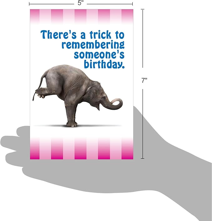 NobleWorks - Funny Happy Belated Birthday Card with Envelope - Congrats Greeting Card, Birthday Fun - Trick to Remembering C6353BDG