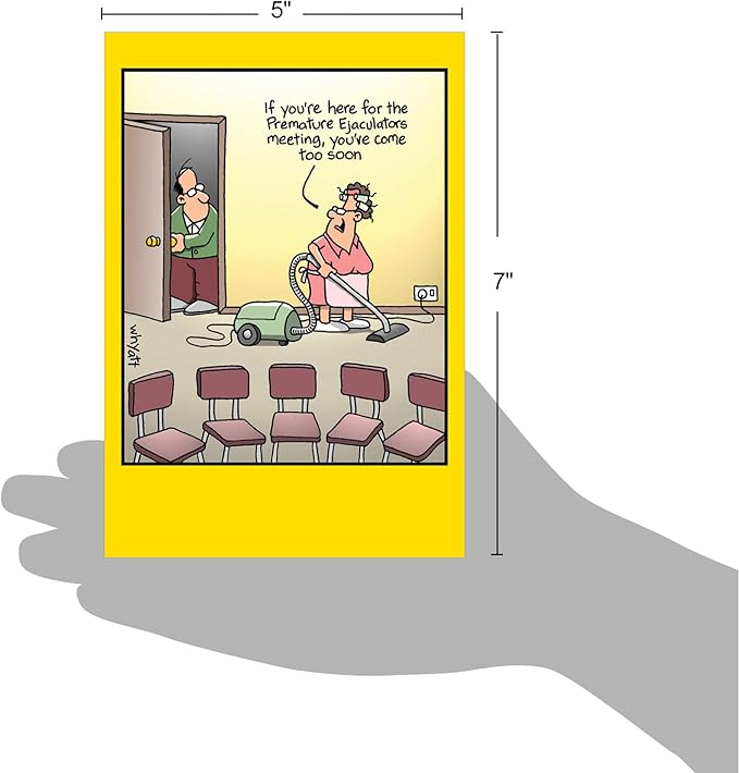 NobleWorks - 1 Hilarious Greeting Card for Birthday - Funny Birthday Cartoon, Comic Notecard - Too Soon 8318