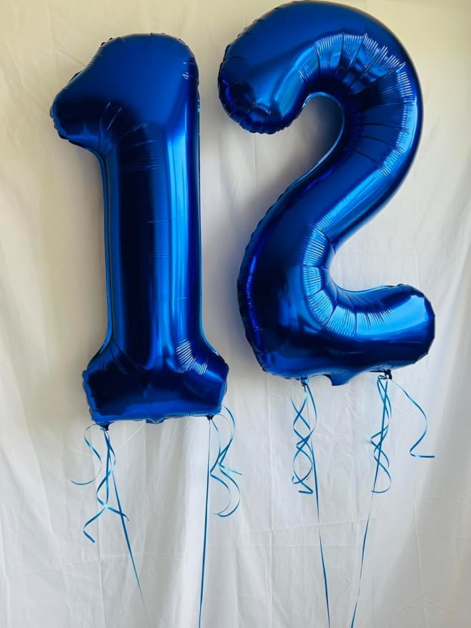 Metallic Blue Number 3 Balloon 40 Inch, 3 Balloon Number, 3rd Birthday Decorations, Navy Blue Party Supplies for Boys Girls
