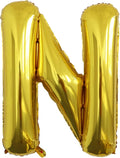 40 Inch Letter Balloons, Large Gold N Balloon Letter Decor, A to Z Letter Balloons, Helium Balloons, N Foil Balloon for Birthday Party Anniversary Supplies Decorations