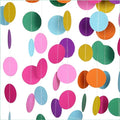 MerryNine Paper Garland 5 Pack, 65 Ft Glitter Paper Garland Circle Dots Hanging Decor, Banner for Baby Shower, Birthday, Nursery Party Decor (Colorful)