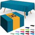 Smiry Disposable Table Cloth - 12 Pack, 54 x 108 Inch Waterproof Rectangle Tablecloths for Parties, Decorative Plastic Table Cover, Leakproof & Sturdy, Aqua