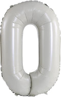 YPSelected 32 Inch Large Foil Helium Number Balloon Birthday Wedding Party 0-9 (Ivory, 0)