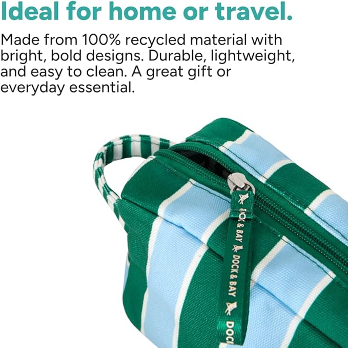 Dock & Bay Toiletry Bag - Large Travel Toiletries Kit - Peppermint Punch
