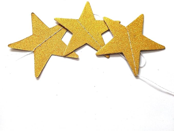 Party Decorations 52 Ft Big Star Garland Circle Dots Garland Paper Backdrop Streamer for Graduation Birthday Bachelorette Engagement Wedding Bridal Shower Baby Shower (Gold)