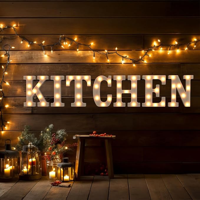 Light Up Marquee Letters, 26 Alphabet LED Lights, Night Light White Plastic Letters for Engagement Party Wedding Baby Shower Birthday Bar Decoration