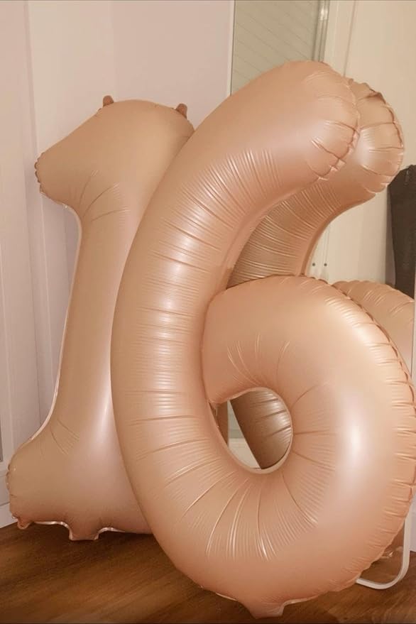 Light Brown Number 1 Balloon 40 inch, Number 1 Birthday Balloons for Boy Girl, Light Brown Foil One Balloon for 1st 10 11 12 16 18 Birthday Party, Anniversary Celebration Number Balloons Decorations