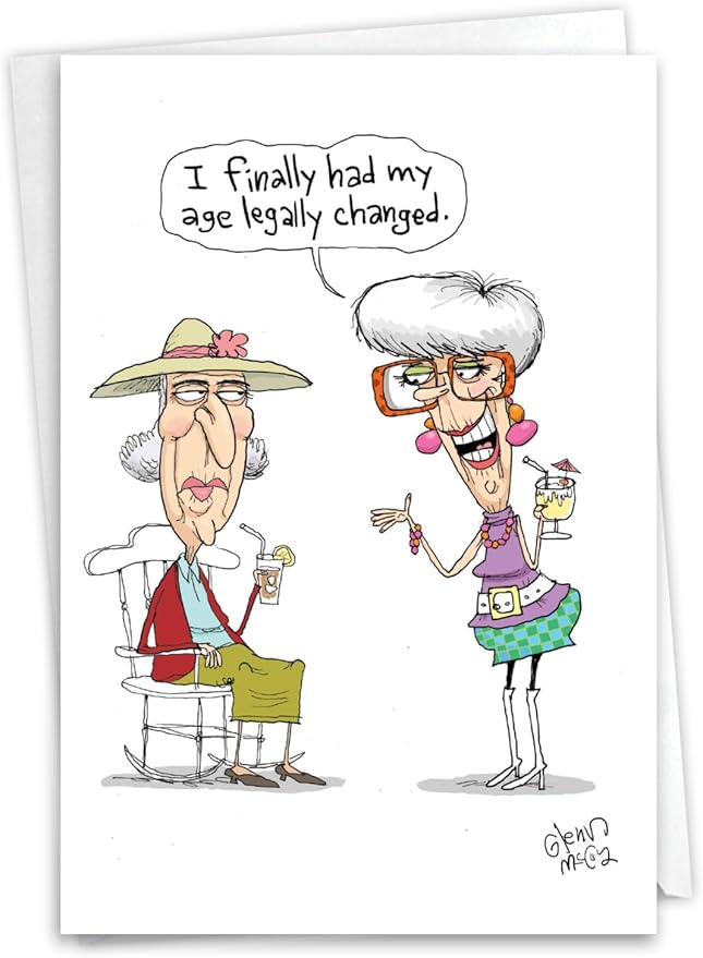 NobleWorks Funny Birthday Greeting Card with 5 x 7 Inch Envelope (1 Card) Bday Changed Age C11086BDG