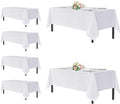 sancua White Tablecloths for 6 Foot Rectangle Tables, 6 Pack - Washable Polyester Fabric Table Cover for Wedding Wedding, Birthday Party, Banquet Reception, 54x108 Inch