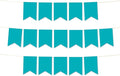 Andaz Press Hanging Pennant Banner with String, Aqua Turquoise, 1-Set, 24 Pennants, Approx. 12-Feet Long