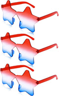 3Pack 4th of July Glasses - Red White and Blue Style Accessories for Independence Patriots Women Outfit and Decorations