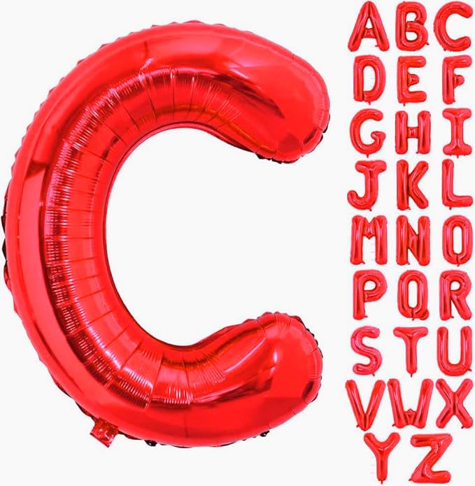 40 Inch Large Red Letter C Balloons Alphabet C Letter Balloons Foil Mylar Big Letter Balloons for Birthday Party Anniversary New Year Graduation Wedding Decorations