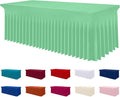 Smiry Spandex Tablecloth, Elastic Fitted Stretch Tablecloth for 4FT Rectangle Tables, Waterproof Washable Table Cover Skirt for Outdoor, Wedding, Banquet & Parties (Bright Green, 48Lx30Wx30H Inch)