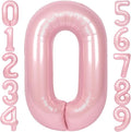 SUWEN 40 Inch Pink Large 0 Balloon Numbers Big Foil Helium Number Balloons 0-9 Jumbo Happy 0th Mylar Birthday Party Decorations for Girl or Women Anniversary Party Supplies