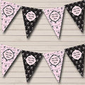 French Paris Bows Black Pink Personalized Birthday Party Bunting - Hanging Party Decoration - Birthday Party Banner Garland | Decorative Party Supplies