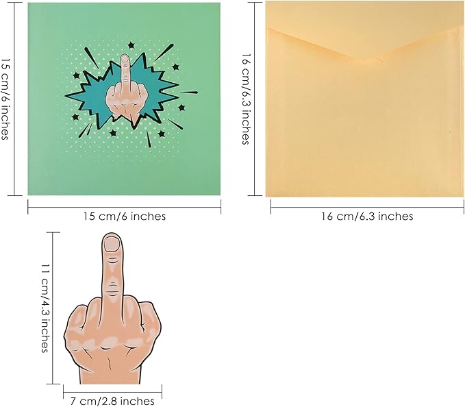 DS. DISTINCTIVE STYLE Middle Finger Birthday Card Pop Up Gag Funny Middle Finger Gifts Annoying Pranks for Adults
