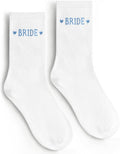 Etercycle Bride Socks, White Blue Bride To Be Something Blue Gift, Soft Cotton Bridal Socks For Women Engagement Wedding Bridesmaid Gifts Bachelorette Party Favor Honeymoon Essentials Decorations