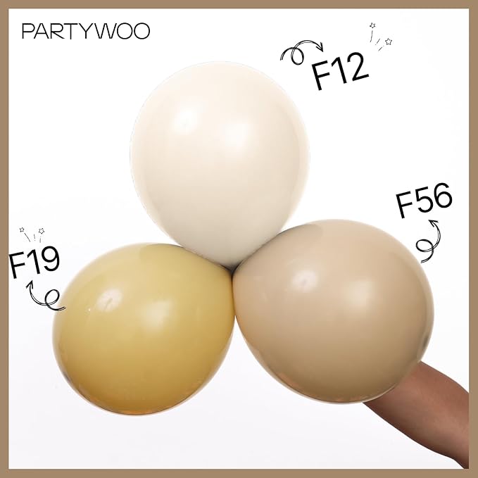 PartyWoo Light Brown Balloons 101 pcs 12 Inch Nude Neutral Boho Tan Fall Latex Helium Balloons for Wedding Graduation Birthday Boy Baby Shower Cowgirl Jungle Theme Party Decorations Brown-F56