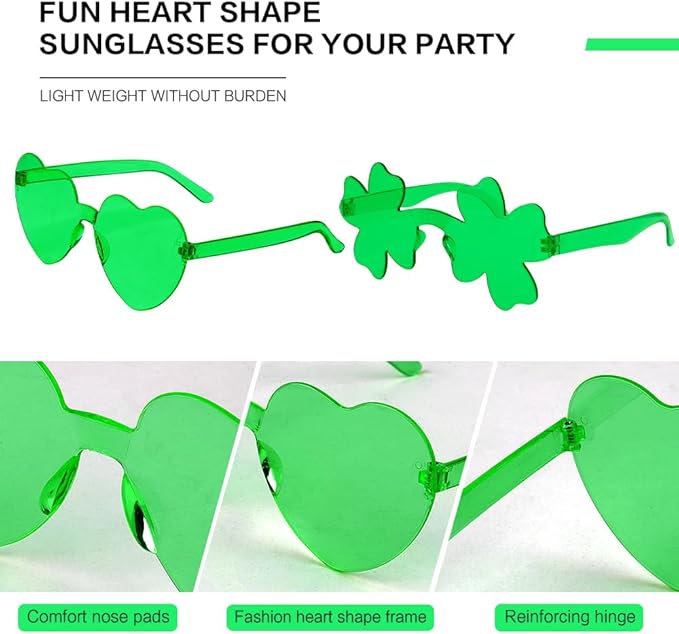 Heart Sunglasses 2 Pairs Heart Shaped Sunglasses Womens Heart Glasses Rave Sunglasses for Women Party Favors