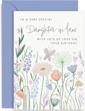 Old English Co. Birthday Card For Daughter-In-Law - Butterfly Hearts Flower Birthday Card for Her - Cute Birthday Card from Mother-in-law Father-in-law - Birthday Card | Blank Inside with Envelope