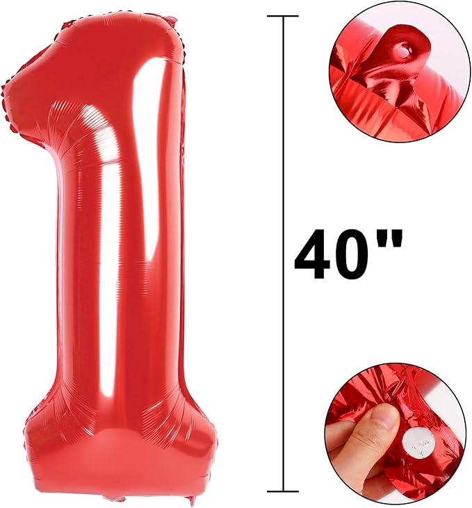 40 Inch Red Number 16 Digital Balloon,Jumbo Mylar Foil Helium Balloon for 16 Balloons for Birthday Party,Wedding Anniversary Party Decorations