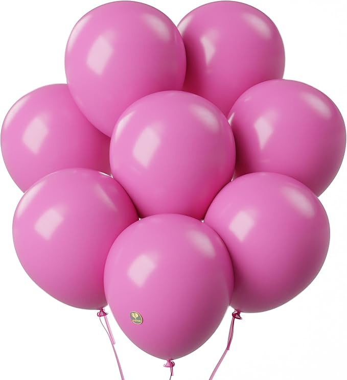 AFTERLOON® Biodegradable Balloons 50 pcs Hot Pink 10 Inch, Matte Color Thickened Extra Strong Latex Helium Float, for Baby Shower Gender Reveal Garland Arch Wedding Birthday Party Decorations