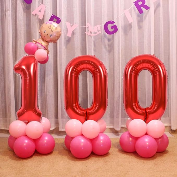 TONIFUL 40 Inch Red Large Numbers Balloons 0-9, Number 6 Digital 6 HeliumFoil Mylar Big Number Balloons for 2026 Mother's Day New Year Eve Graduation Valentine's Day Birthday Party Anniversary Party
