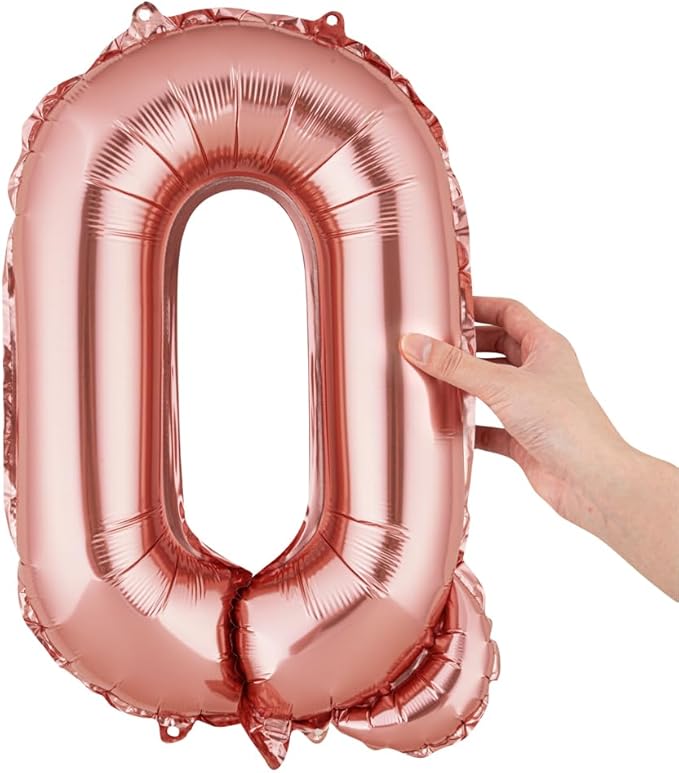 Restaurantware-Balloonify 16 Inch Letter Balloon, 1 Alphabet Party Balloon - Letter Q, Self-Sealing, Rose Gold Foil Mylar Finish, Hanging Loop, Decoration For Birthday, Wedding, Or Graduation