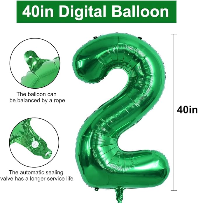 TONIFUL 40 Inch Large Dark Green Number 25 Balloons Giant Digital 25 or 52 Helium Balloons, Foil Mylar Big Number Balloons for 25th or 52nd Birthday Party 25th or 52nd Anniversary Supplies Decorations