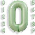 AULE 40 Inch Large 0 Balloon Numbers Sage Green, Big Foil Number Balloons, Giant Helium Happy Birthday Party Decorations for Man and Women, Huge Mylar Anniversary Party Supplies