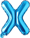 Blue 28 inch Letter Balloons Alphabet Number Balloons Foil Mylar Party Wedding Bachelorette Birthday Bridal Baby Shower Graduation Anniversary Celebration Decoration (Can not Float) (28 inch Blue X)