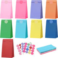 woric 36PCS Colorful Party Favor Bags with Stickers, 9 Colors Small Gift Bags Self Stand Rainbow Goodie Bag for Kids, Baby Shower, Wedding Birthday Party Favor Supplies