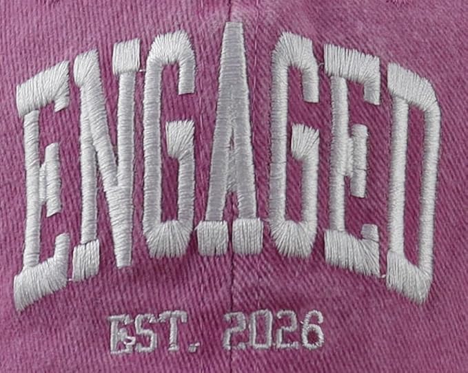 Engaged Est 2026 Hat for Women Men, Adjustable Embroidered Cotton Newlyweds Couples Baseball Cap