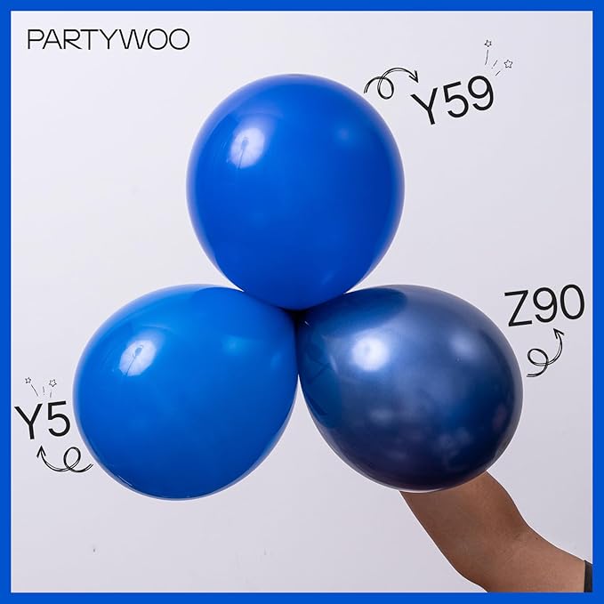 PartyWoo Royal Blue Balloons 50pcs of 12 Inch Dark Blue Latex Balloons for Wedding Baby Shower Gender Reveal Anniversary Graduation Under The Sea Men Birthday Bachelorette Party Decorations Blue-Y5