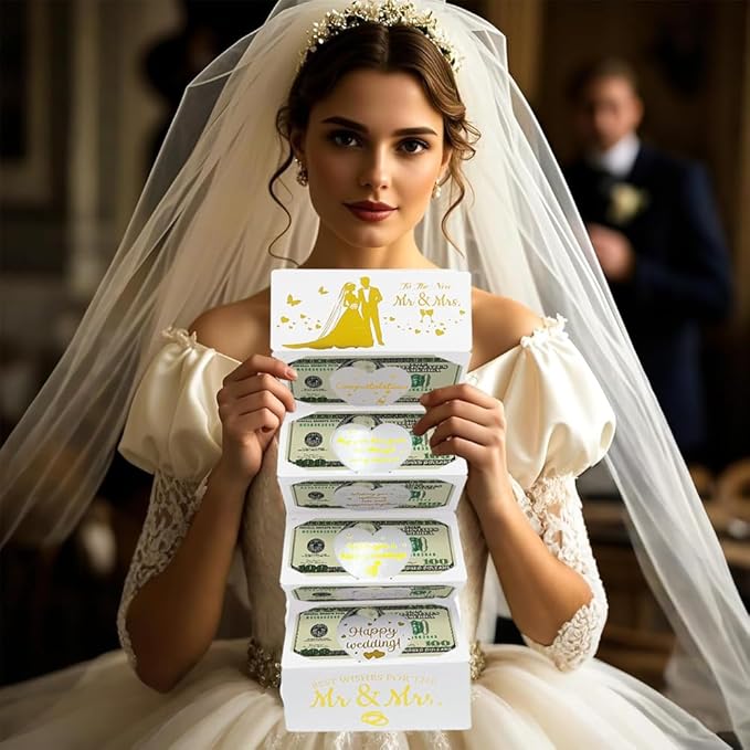 Wedding Money Card, Wedding Card for Cash Gifts, Weddings Money Holder, Wedding's Cards for Bride and Congratulations Elegant Marriage for Bridal Shower, Shower, Son & Daughter in Law